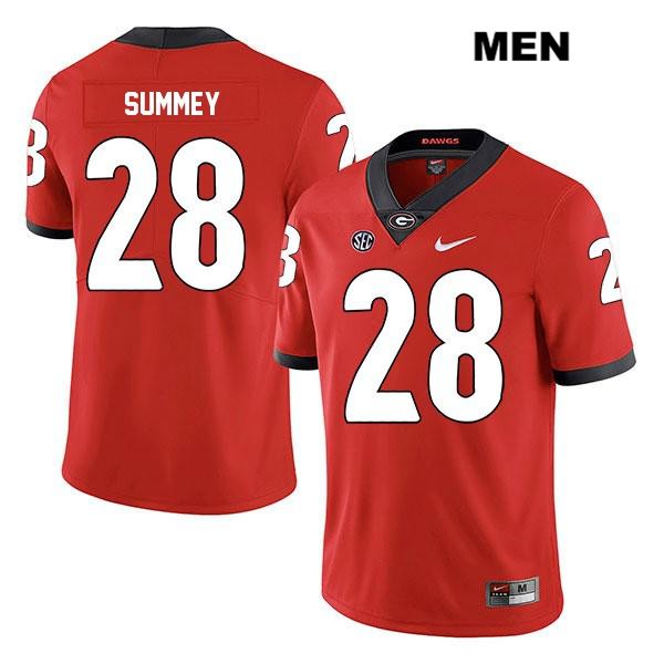 Georgia Bulldogs Men's Anthony Summey #28 NCAA Legend Authentic Red Nike Stitched College Football Jersey HRX5456VU